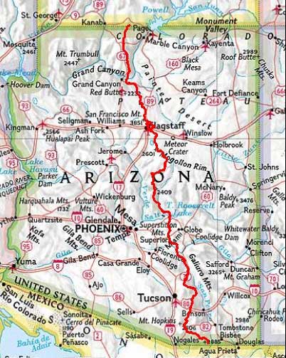 Arizona Trail Karte